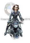Anke Eve with her BMW R69s.